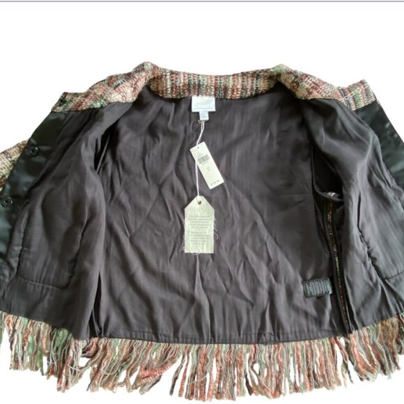 Anthropologie Fringe Academy Blazer Multi Tweed NWT S/M - Picture 7 of 16